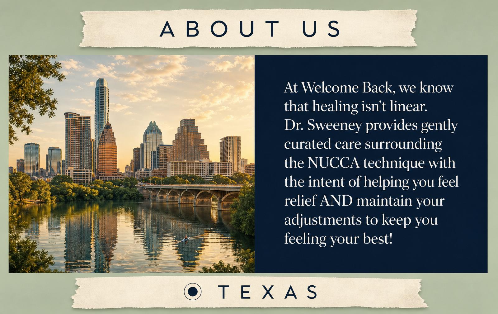 About Welcome Back Austin — NUCCA care in Texas